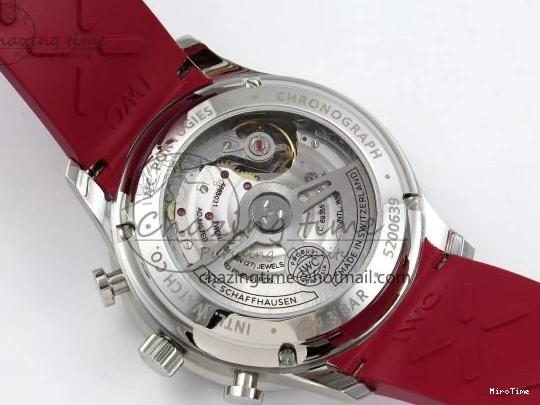 MIROTIME 0301 Reliable Portuguese Chrono IW3716 Z+F 1:1 Best Edition Red Dial on Red Rubber Strap A 7015